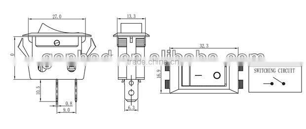 Rectangle on off rocker switch