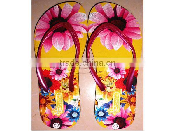 Fashional thermal transfer printing eva flip flop slippers