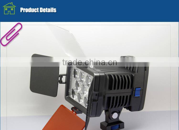 Most hot selling LED video light LED-5080 8 leds photography lighting with F970 battery