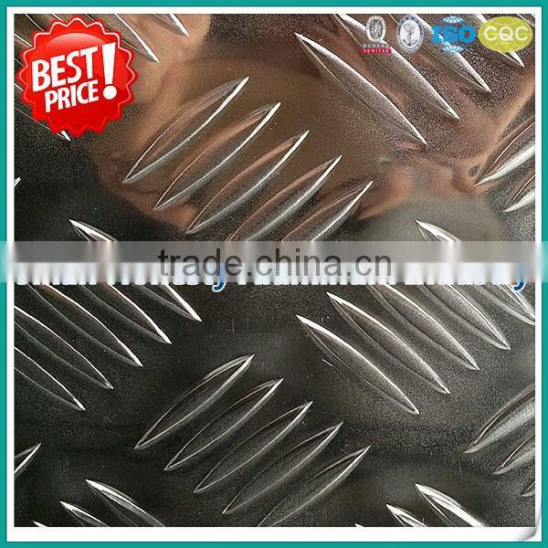 Mill finish 1060 3003 H16 H24 aluminum tread plate for anti-slip trairs