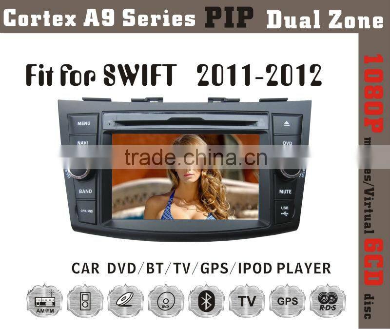 7inch HD 1080P BT TV GPS IPOD Fit for suzuki swift 2011-2012 car radio player gps navigation
