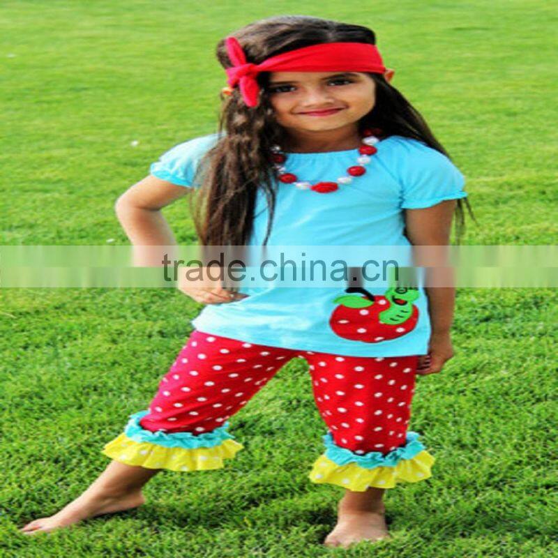 wholesale fall long sleeve children clothes floral baby girl boutique outfit