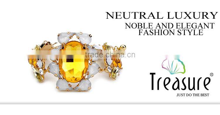 2016 New design yellow rhinestone bees shape chain bracelet for elegant women wholesale