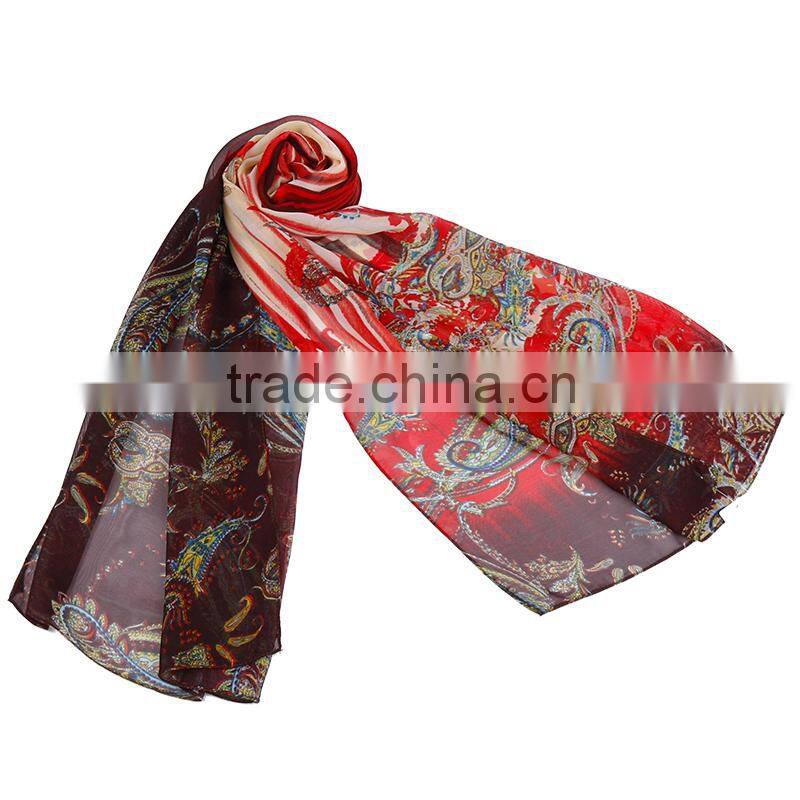 Paisley Print Hot Sale Whole Sale Chiffon Scarf In stock
