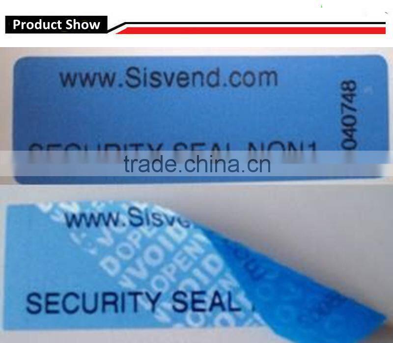 Non transfer tamper evident sticker material