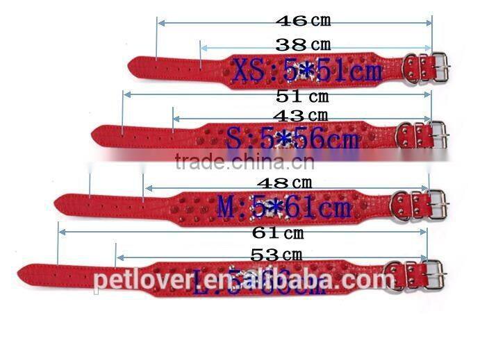 Bling Heart Studded Leather Dog Collar wholesale