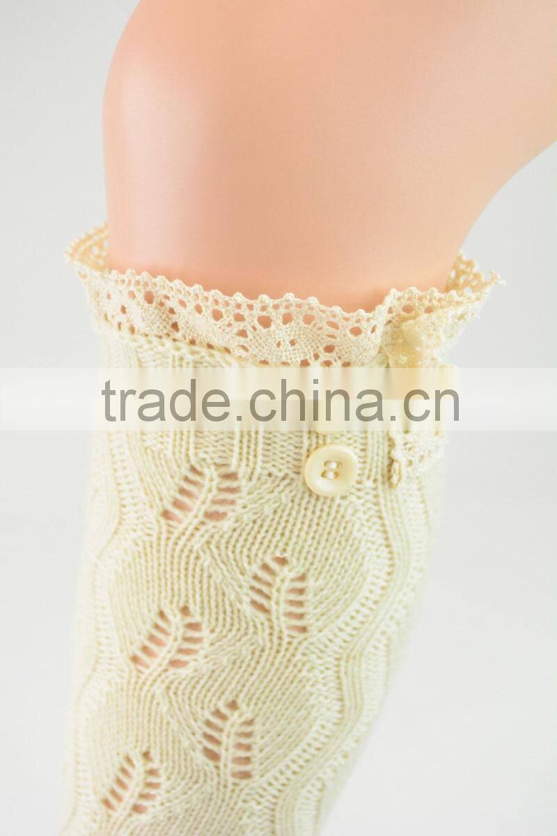 Wholesale Supply Women Girl Fashion Crochet Knit Lace Leg Warmer