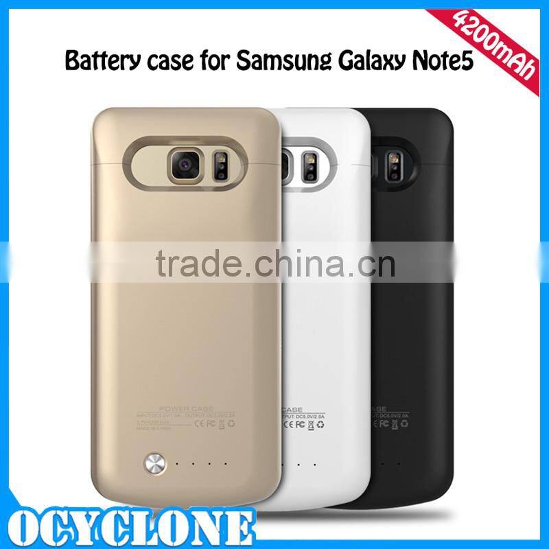 External backup battery case 4200mah battery case for samsung galaxy note 5
