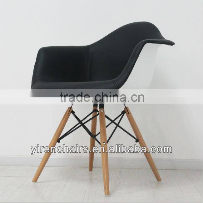 Plastic seats with wood leg chair/dining room home furniture
