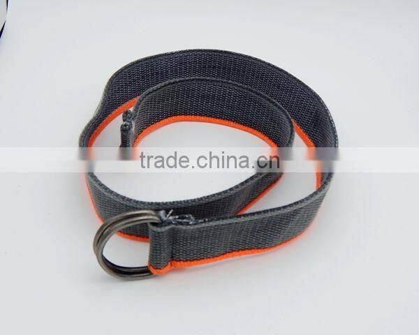 Canvas belt ouble D-ring buckles knitted men belt multy-ply fabric cotton belt cheap price