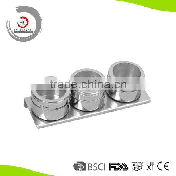 Stainless steel magnetic spice jar magnetic spice rack magnetic spice container HC-FG1