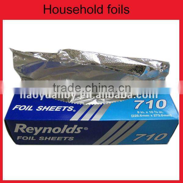 embossed aluminum foil wrapper pop-up sheet household alu foil