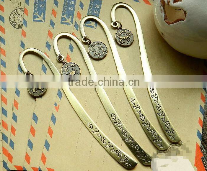 Bright 3D nickel plated cute cartoon bookmarks decoration for readers