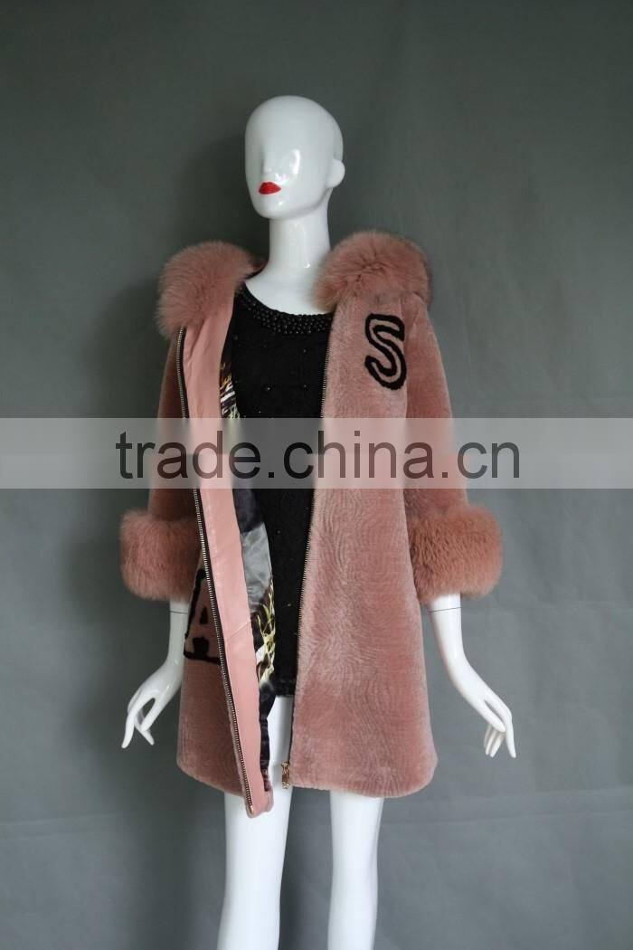 Brand new Shearing Lamb Trend Luxury Lamb Shearing Skin Leather Coat Ladies Long Fur clothes