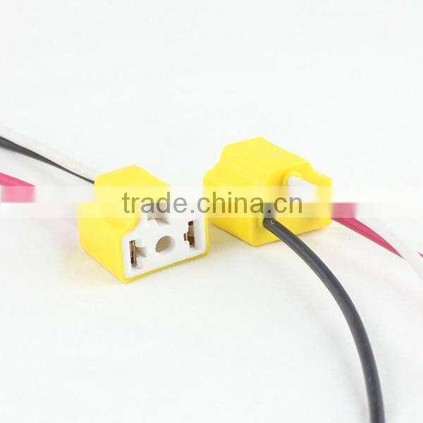 ceramic H4 led bulb holder BH-H4 Led headlight bulb Plug Adapter H4 Car Led Fog Light Bulb Socket harness cable