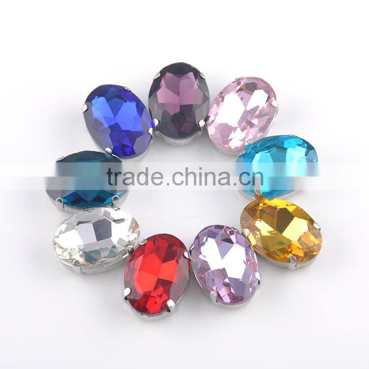 Oval ornaments rhinestones sew on chaton decorative shoe crystal stones
