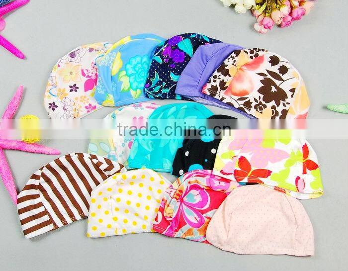 Hot sale Adult flowers Lycra swim cap/swimming hat custom cheap wholesale