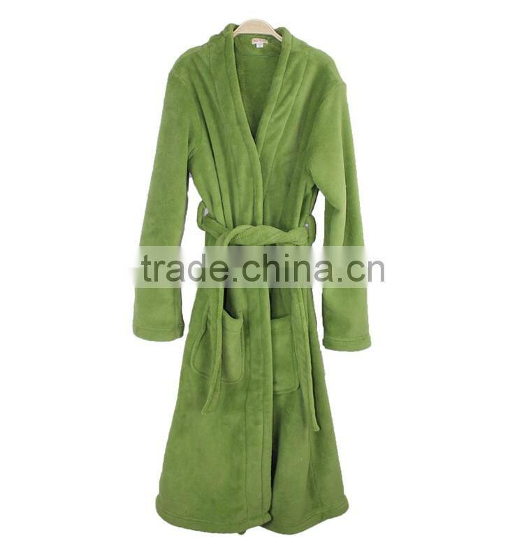 Super soft cheap adults Coral Fleece Bathrobe for the hotel or home