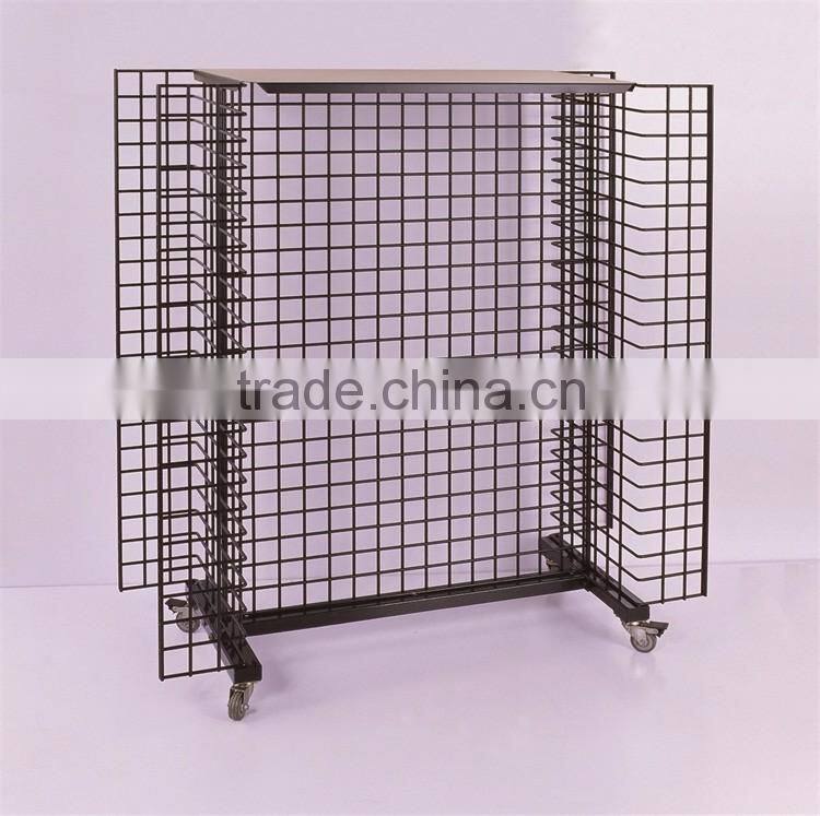 4 Way Easy to Move Chrome Market Shelves for Supermarkets