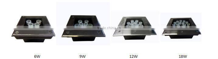 IP68 Waterproof 12W Led Inground Lights with 14 kinds of RGB Color change pattern