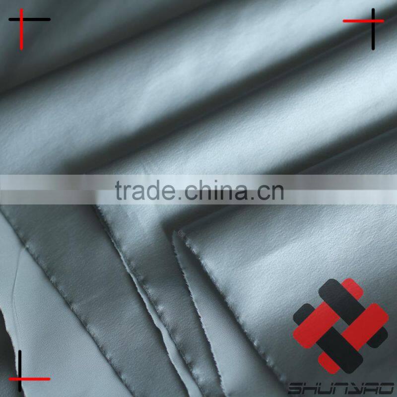 polyester pongee dull hot stamping foil silver fabric soft feel for winter coat down jacket