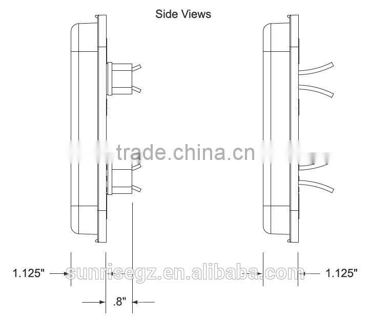 LED Ambulance Emergency Strobe Light/LED Security Emergency Flash Strobe light(SR-AE-065H-LED-Amber)W Chrome Frame & Rubber Base