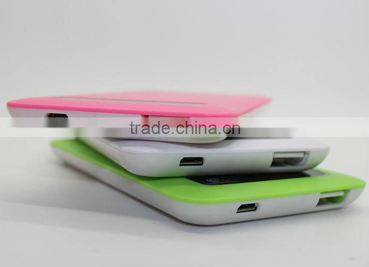 Factory price! Ultra thin 5000mAh Rechargeable external portable power bank battery charger for mobile phone