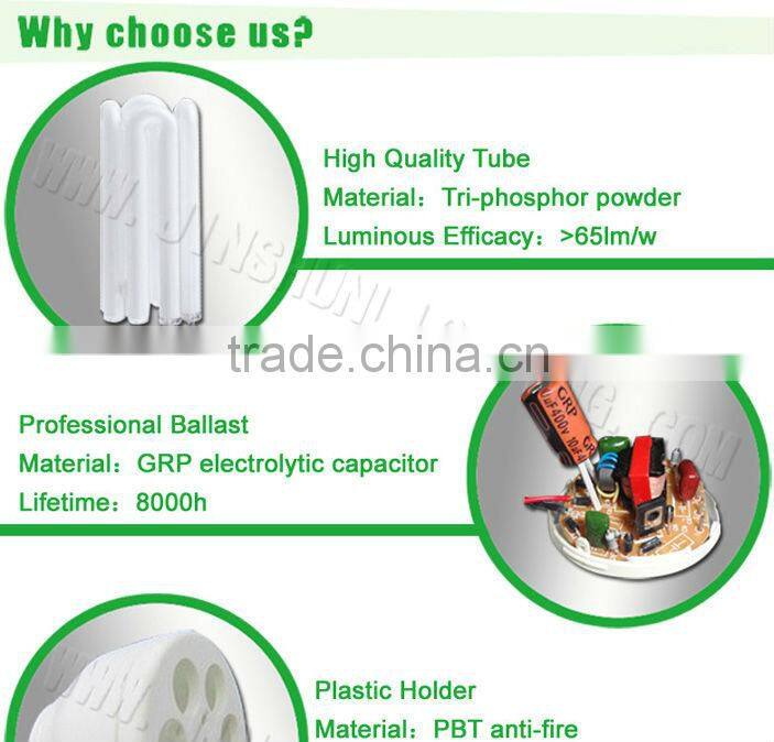 110V/220V 25W 3U CFL energy saving lamp
