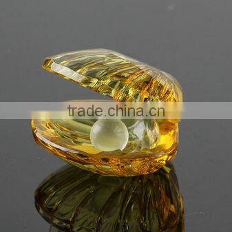 Pink Crystal Shell with Pearl for wedding favors, Valentine's Day Gift