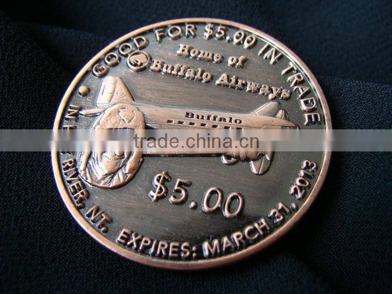 Hot selling 3D metal bronze coin