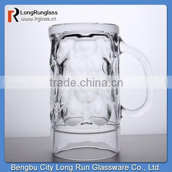 LongRun 1.25L high-capacity draught beer glass mug with carved
