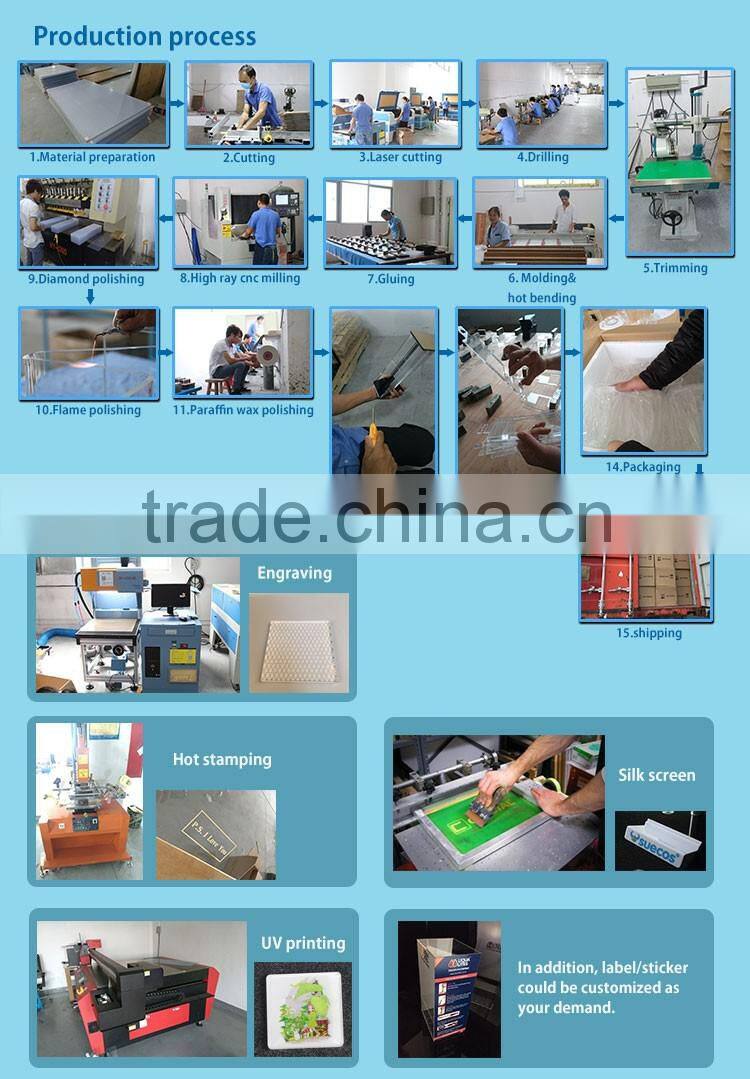 Portable side end coffee table acrylic waterfall nesting table