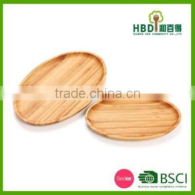 Eco-friendly oval shape bamboo candy tray bamboo nut tray