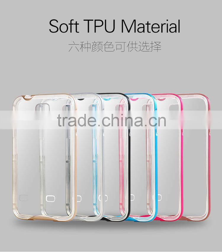 Soft tpu armor cover for samsung galaxy s5 transparent tpu pc frame case cover