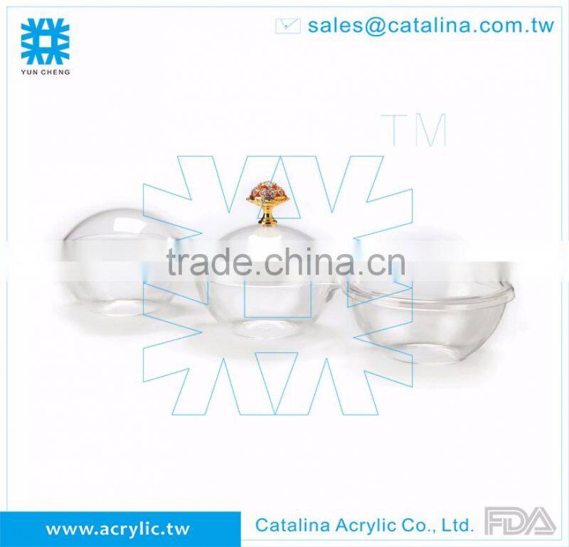 High Quality Acrylic Plastic Banquet wedding dessert Fruit 3 around compartment tray