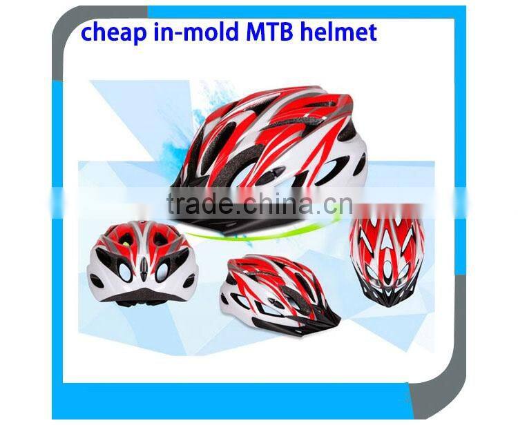 cheap in-mold MTB cycle helmet with sun visor for track