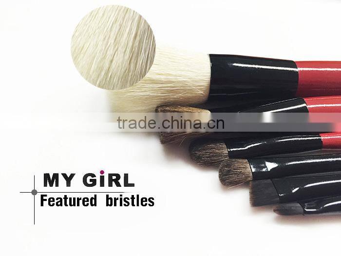MY GIRL Hot selling cosmetic brush profession makeup brush low price packaging with Sexy small bag hair brush holder
