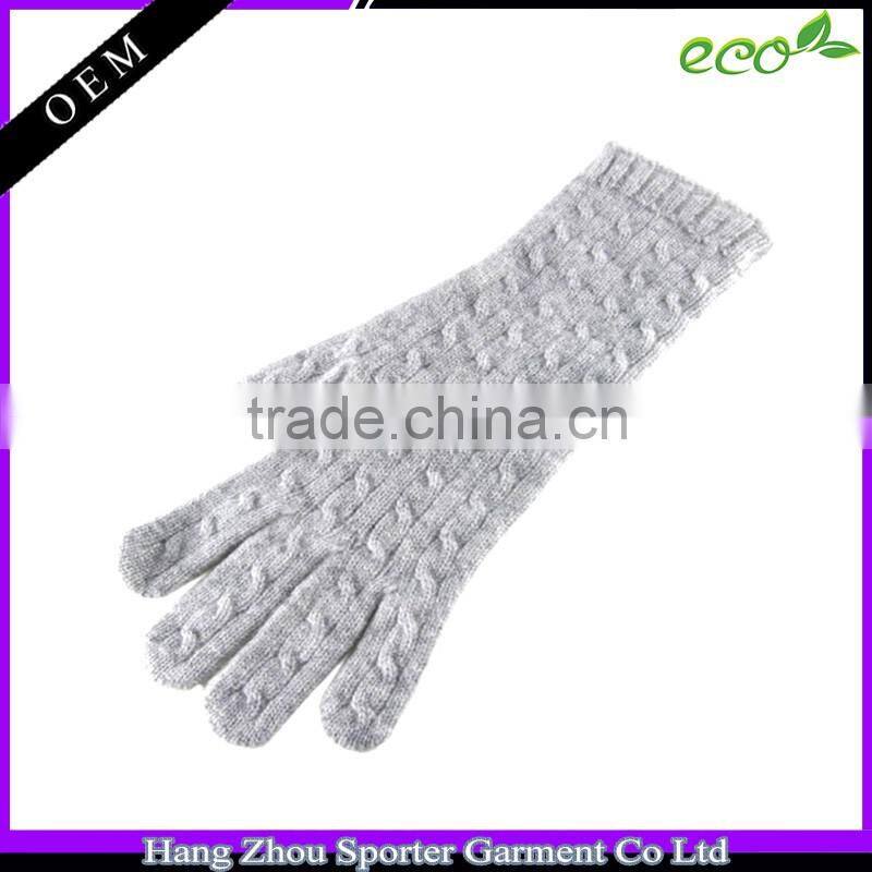 16FZCG04 knitted glove for girls fall winter cheap cashmere glove