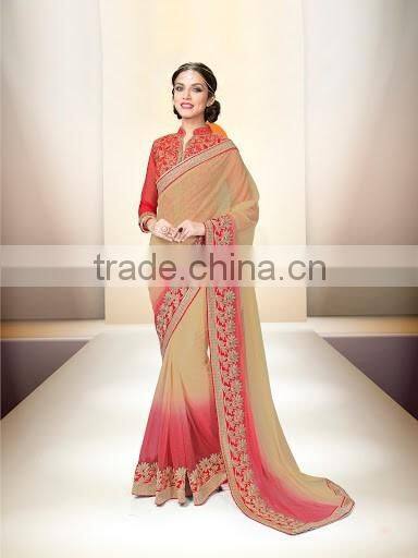 Marine Blue Georgette Saree