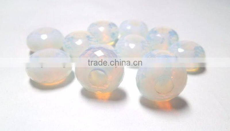 AAA Chinese Fire Opal Fancy Stylist Rondelle Big Hole Beads