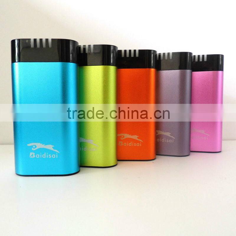 Fashion aluminum cover 5200mah power bank with led torch,flashlight ,battery charger
