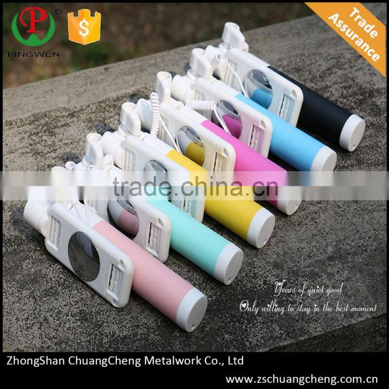 Good quality aluminum material selfie stick made in China light weight monopod with bluetooth remote control