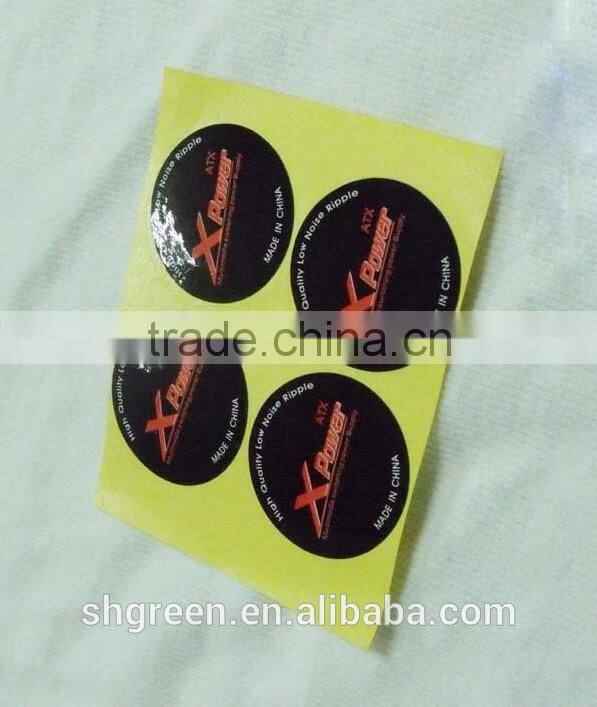 Durable plastic sticker for metal gear