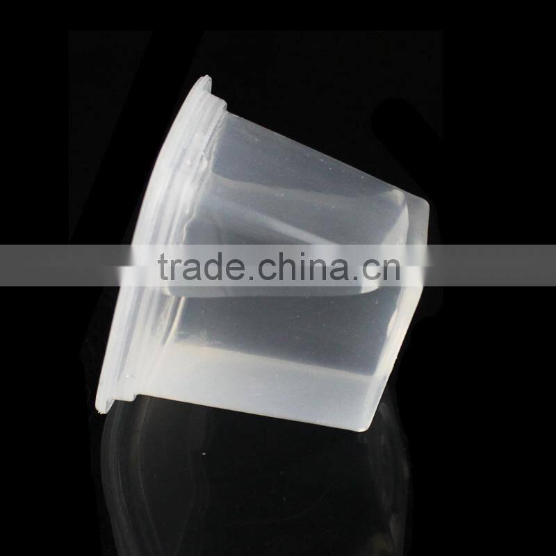 Plastic sauce container square clear cup with lid