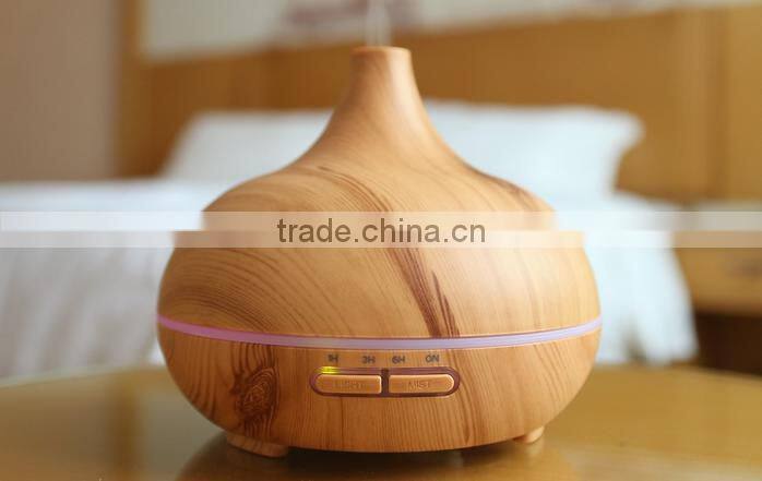 300ml Cool Mist Humidifier Ultrasonic Aroma Essential Oil Diffuser for Office Home Bedroom Living Room Study Yoga Spa - Wood