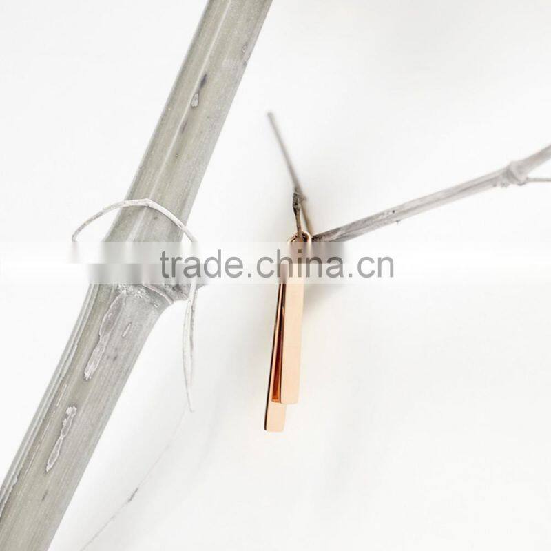 Stainless Steel Rose Gold Simple Long Engravable Tag