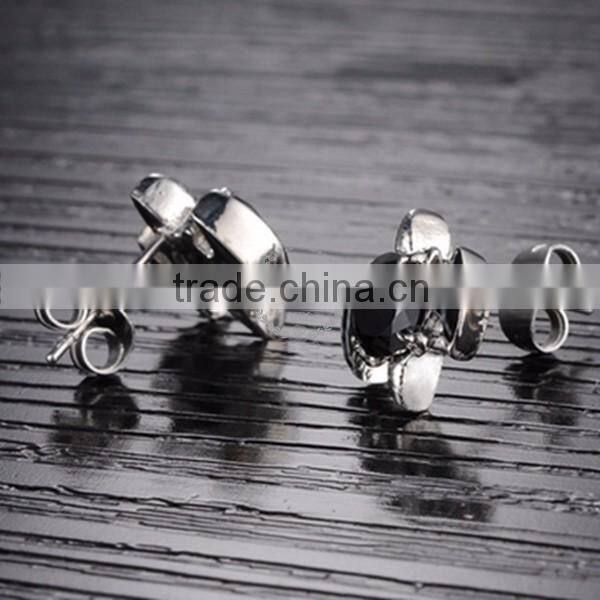 Stainless steel evil claw round black zircon fashion women earrings steam punk jewelry 6730569