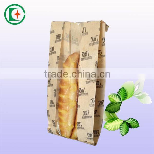 Sharp bottom bread paper bag with window