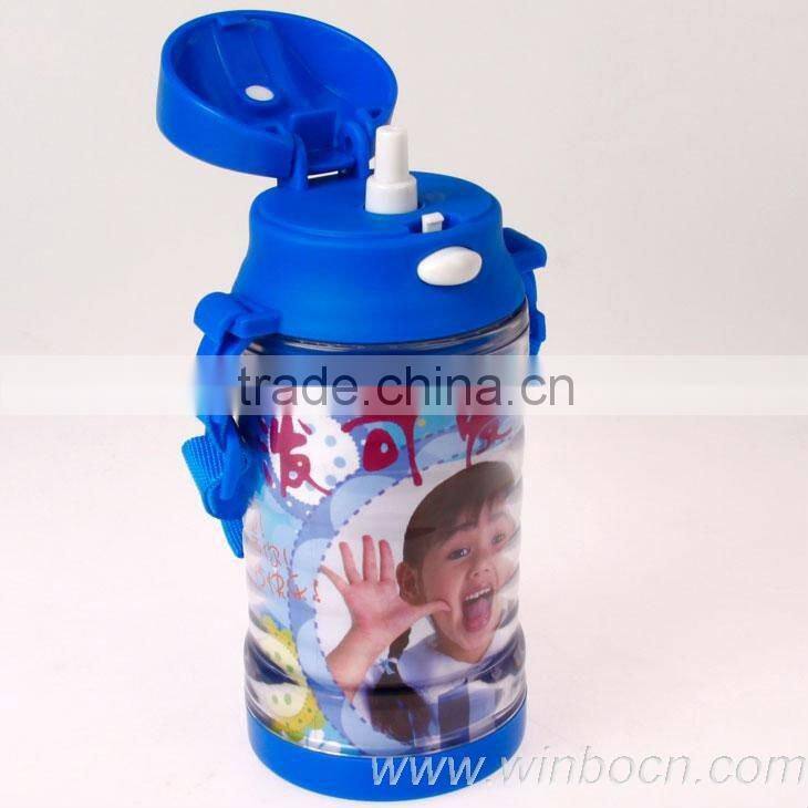 DIY double walls plastic water bottle with cup