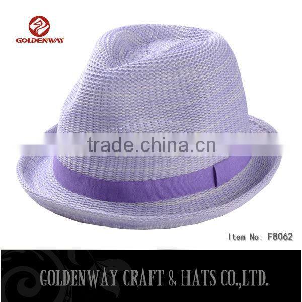 Custom Design Blue Fedora hat for men